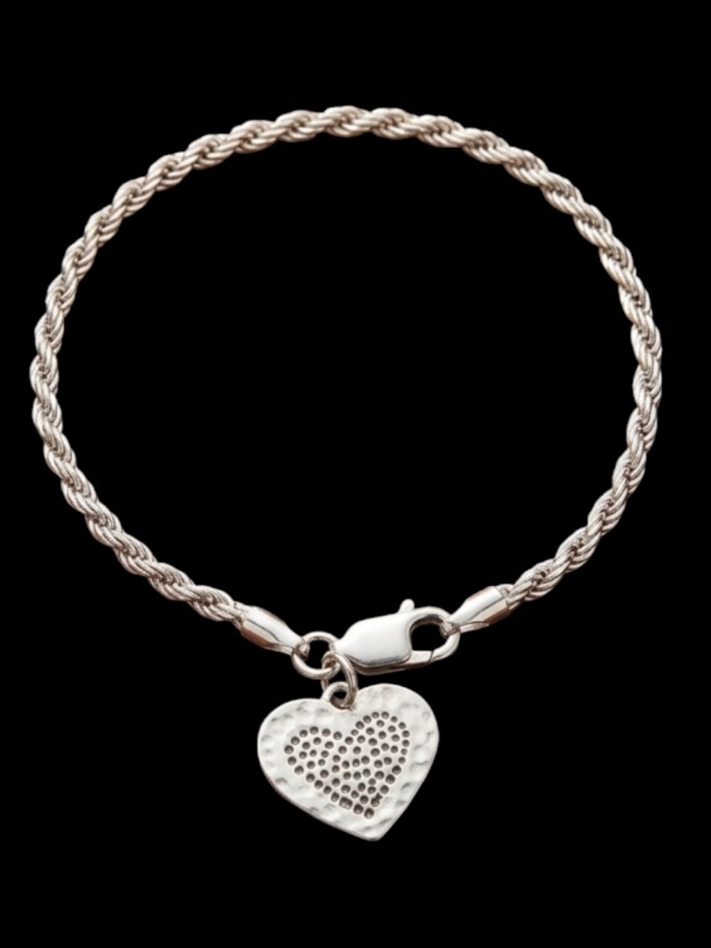 Hammered coin charm bracelet hand made